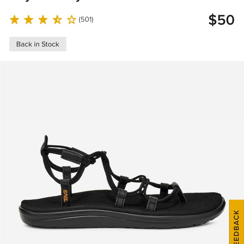 Teva Women's Black Strappy Sandals